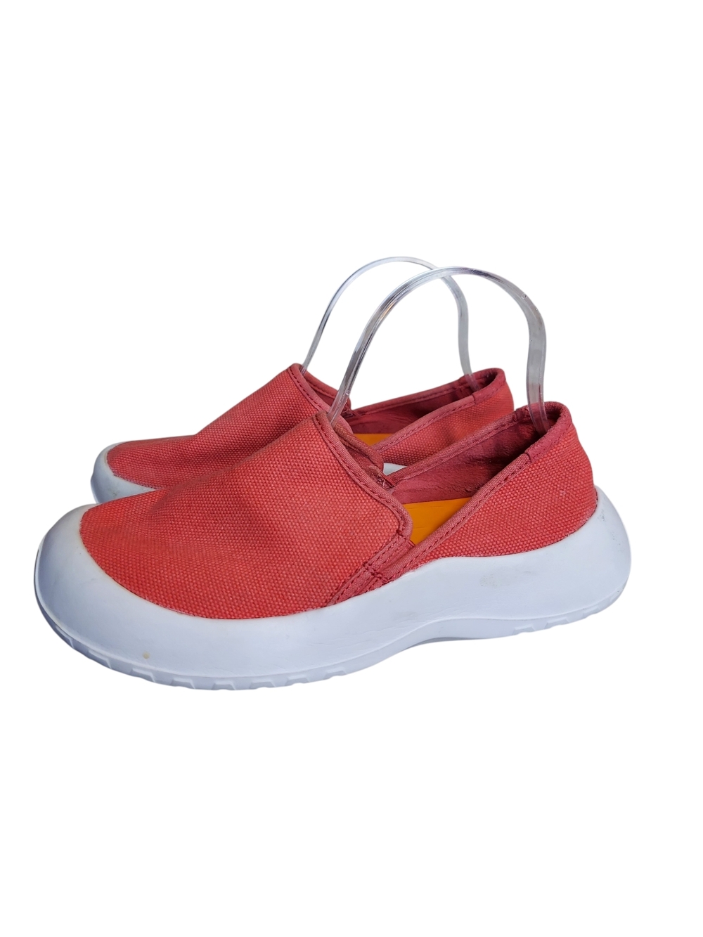 Soft Science Coral Red/Orange Canvas Slip-ons Unisex Mens 7 Womens 9
